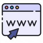 Logo WWW sur une fenêtre de type Apple.